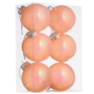 Елочные ПЭТ шары Albertine - Sugar Peach 8 см, 6 шт, пластик Winter Deco фото 3