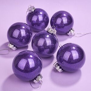 Елочные ПЭТ шары Albertine - Amethyst Haze 8 см, 6 шт, пластик