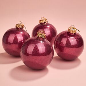 Елочные ПЭТ шары Albertine - Garnet Garden 10 см, 4 шт, пластик Winter Deco фото 1