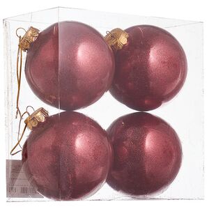 Елочные ПЭТ шары Albertine - Garnet Garden 10 см, 4 шт, пластик Winter Deco фото 3