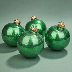 Елочные ПЭТ шары Albertine - Sea Green 10 см, 4 шт, пластик