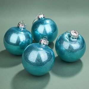 Елочные ПЭТ шары Albertine - Azure Deal 10 см, 4 шт, пластик Winter Deco фото 6