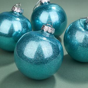 Елочные ПЭТ шары Albertine - Azure Deal 10 см, 4 шт, пластик Winter Deco фото 2