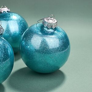 Елочные ПЭТ шары Albertine - Azure Deal 10 см, 4 шт, пластик Winter Deco фото 5