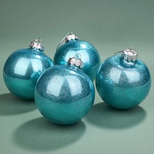 Елочные ПЭТ шары Albertine - Azure Deal 10 см, 4 шт, пластик Winter Deco фото 1