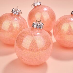 Елочные ПЭТ шары Albertine - Sugar Peach 10 см, 4 шт, пластик Winter Deco фото 2