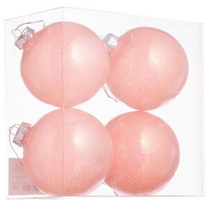 Елочные ПЭТ шары Albertine - Sugar Peach 10 см, 4 шт, пластик Winter Deco фото 3