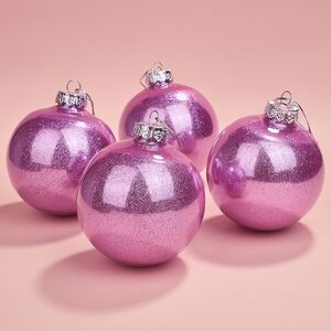 Елочные ПЭТ шары Albertine - Orchid Shine 10 см, 4 шт, пластик Winter Deco фото 1