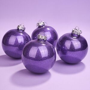 Елочные ПЭТ шары Albertine - Amethyst Haze 10 см, 4 шт, пластик