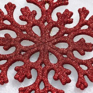 Елочная игрушка Снежинка Flanessa 11 см красная, 6 шт Winter Deco фото 3