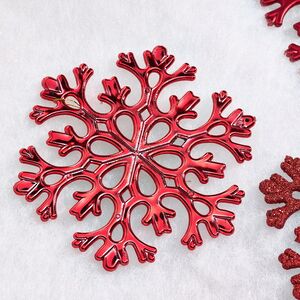 Елочная игрушка Снежинка Flanessa 11 см красная, 6 шт Winter Deco фото 6