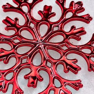 Елочная игрушка Снежинка Flanessa 11 см красная, 6 шт Winter Deco фото 7