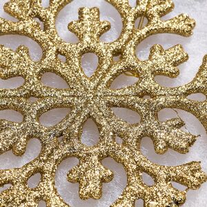 Елочная игрушка Снежинка Flanessa 11 см золотая, 6 шт Winter Deco фото 3