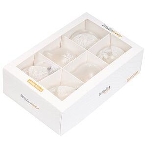 Елочные ПЭТ шары Eterna: Dance of Snow Charms 8 см, 6 шт Winter Deco фото 3