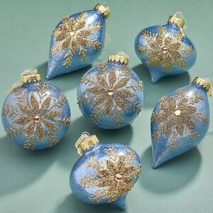 Елочные ПЭТ шары Eterna: Zaffre Snowlace 10 см, 6 шт