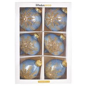 Елочные ПЭТ шары Eterna: Zaffre Snowlace 10 см, 6 шт Winter Deco фото 7