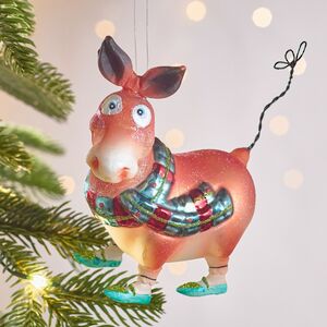 Елочная игрушка Ослик Вэнни - Anjera 12 см, стекло
