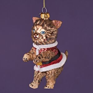Елочная игрушка Кот Гаспар в жилетке 12 см в подарочной коробке, стекло Winter Deco фото 9