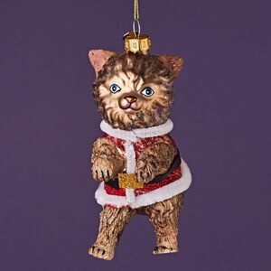 Елочная игрушка Кот Гаспар в жилетке 12 см в подарочной коробке, стекло Winter Deco фото 7