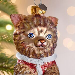 Елочная игрушка Кот Гаспар в жилетке 12 см в подарочной коробке, стекло Winter Deco фото 2