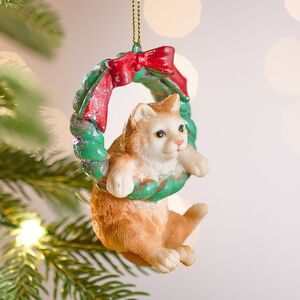 Елочная игрушка Кот Джерри на венке 9 см Winter Deco фото 3