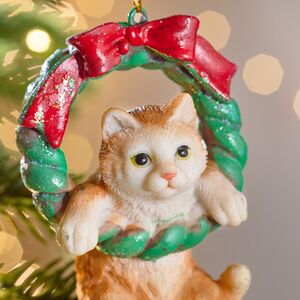 Елочная игрушка Кот Джерри на венке 9 см Winter Deco фото 2