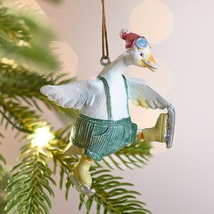 Елочная игрушка Гусь Инди на коньках 9 см Winter Deco фото 1