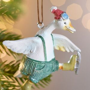 Елочная игрушка Гусь Инди на коньках 9 см Winter Deco фото 2