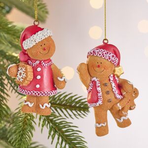 Набор елочных игрушек Пряничные Человечки - Мэтью и Лэсси 9 см, 2 шт  Winter Deco фото 1