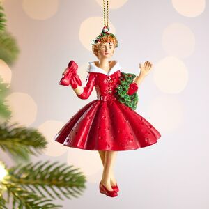 Елочная игрушка Девушка Бренда в красном платье 10 см Winter Deco фото 1