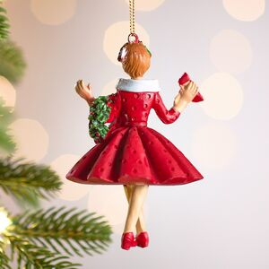 Елочная игрушка Девушка Бренда в красном платье 10 см Winter Deco фото 3