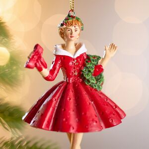 Елочная игрушка Девушка Бренда в красном платье 10 см Winter Deco фото 2