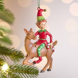 Елочная игрушка Эльф Мерфи на олене - Barad Nimras 11 см Winter Deco фото 1