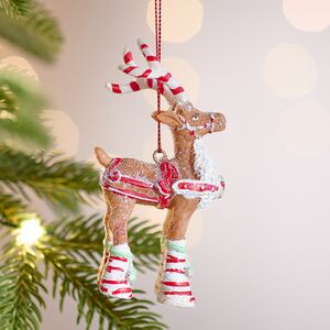 Елочная игрушка Олень Луис с полосатыми рогами 10 см Winter Deco фото 3
