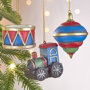 Набор елочных игрушек Детство - Childrens World 6-9 см синий, 3 шт Winter Deco фото 1