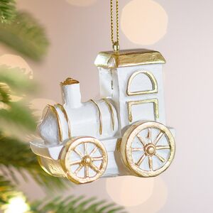 Елочная игрушка Паровозик - Children's World 7 см белый Winter Deco фото 6