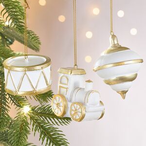 Набор елочных игрушек Детство - Childrens World 6-9 см белый, 3 шт Winter Deco фото 1