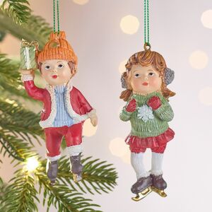 Набор елочных игрушек Берти и Блэйк на коньках 10 см, 2 шт Winter Deco фото 1