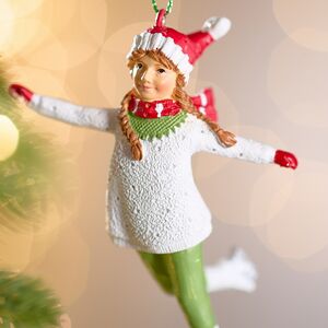 Елочная игрушка Девушка Лукреция на коньках 10 см Winter Deco фото 2