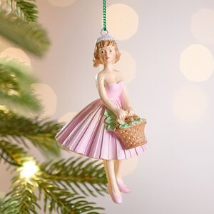 Елочная игрушка Девушка Риккарда с корзинкой 10 см Winter Deco фото 1