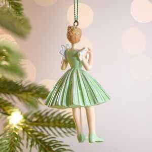 Елочная игрушка Девушка Розелла в зеленом платье 10 см Winter Deco фото 3