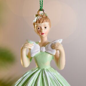 Елочная игрушка Девушка Розелла в зеленом платье 10 см Winter Deco фото 2