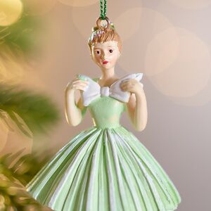 Елочная игрушка Девушка Розелла в зеленом платье 10 см Winter Deco фото 4