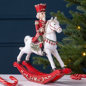 Декоративная фигурка Щелкунчик Гофмана на лошадке-качалке 25 см Winter Deco фото 1