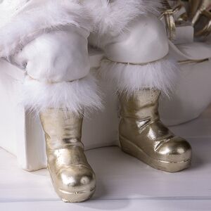 Фигурка Санта Клаус со щелкунчиком в белом кафтане - Merry Christmas 19 см Winter Deco фото 6