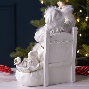 Фигурка Санта Клаус со щелкунчиком в белом кафтане - Merry Christmas 19 см Winter Deco фото 3