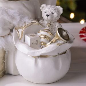 Фигурка Санта Клаус со щелкунчиком в белом кафтане - Merry Christmas 19 см Winter Deco фото 4