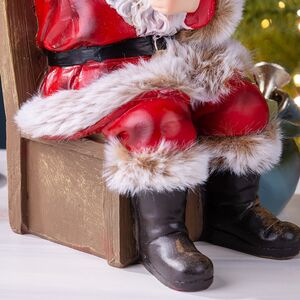 Фигурка Санта Клаус со щелкунчиком в красном кафтане - Merry Christmas 19 см Winter Deco фото 6