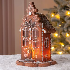 Пряничный Домик с подсветкой Ginger Wonders 20 см Winter Deco фото 1