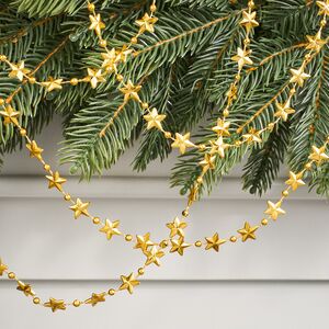 Бусы на елку Звезды Celestial Gleam 270 см золотые, пластиковые 